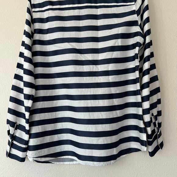 Foxcroft button up long sleeve classic striped shirt preppy career office work S - Picture 10 of 12